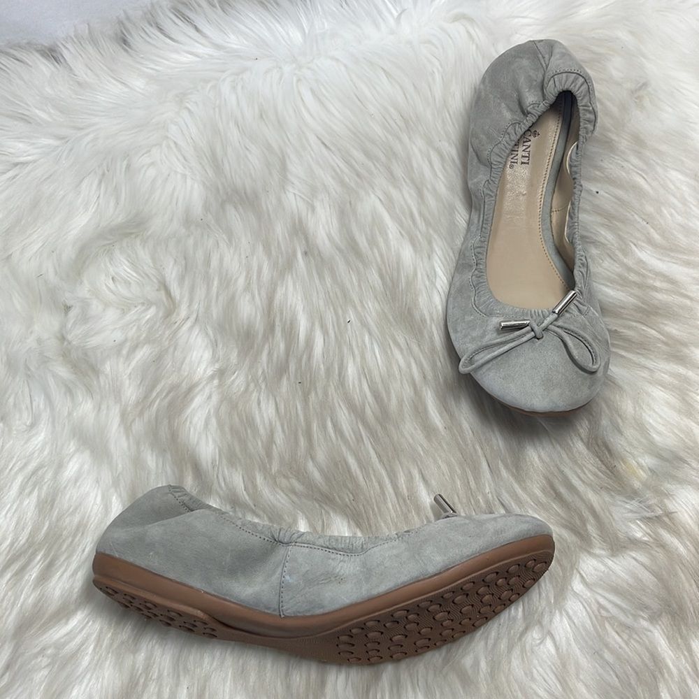 Mercanti Florentini Grey‎ Suede Slip On Ballet Flats Sz 8.5